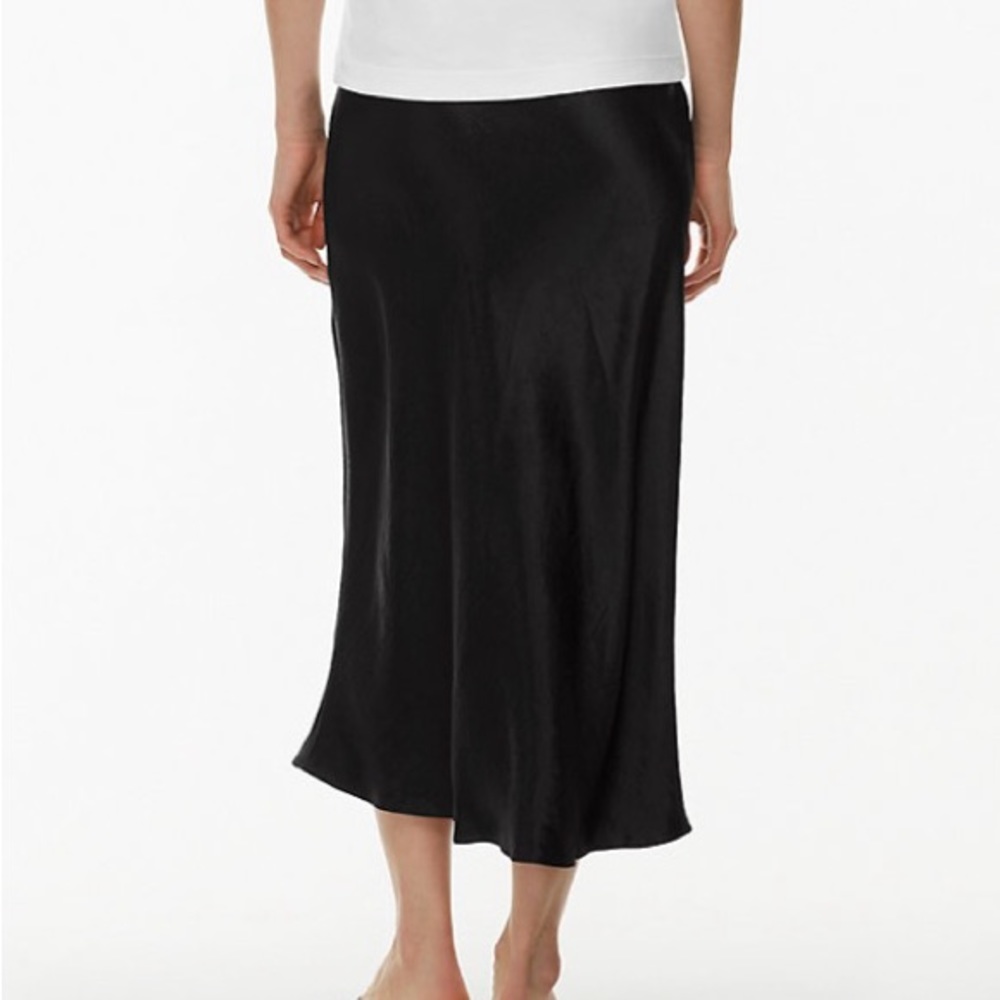 Babaton Slip Satin Maxi Skirt in Black